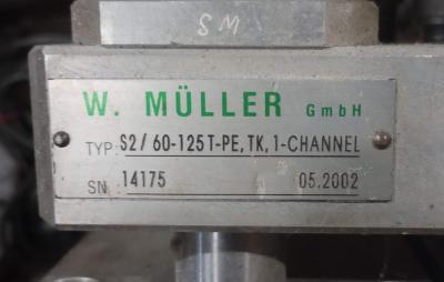 W. Muller 2x125mm PE EBM Head data plate