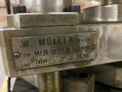 W. Muller S4/35-100 T-PE, TK, 1-Channel 4x100mm Blow Mold Machine Head