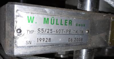 W. Muller S5/25-60T-PE, TK, 1K 5x60mm Blow Mold Machine Head