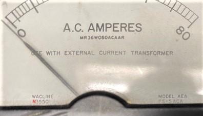 Wacline AEA3-N3550 0-80 Amps A.C. Ammeter