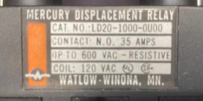 Watlow LD20-1000-0U00 Mercury Relay