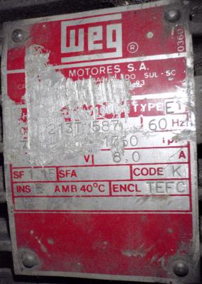 Weg 213T-587 Motor label