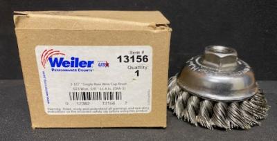 Weiler 13156 3 1/2" Single Row Knot Wire Cup Brush