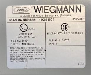 Wiegmann N1C081004 Electric Enclosure