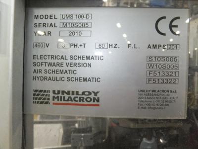 Uniloy-Milacron UMS100D Data plate